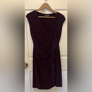 Elegant Plum Short-Sleeve Dress